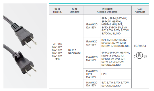 ZH-01A Power Supply Cord