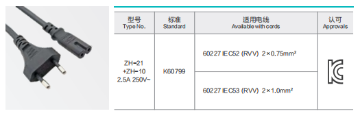 ZH-21+ZH-10 Power Supply Cord 