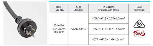 ZH-41A Power Supply Cord 