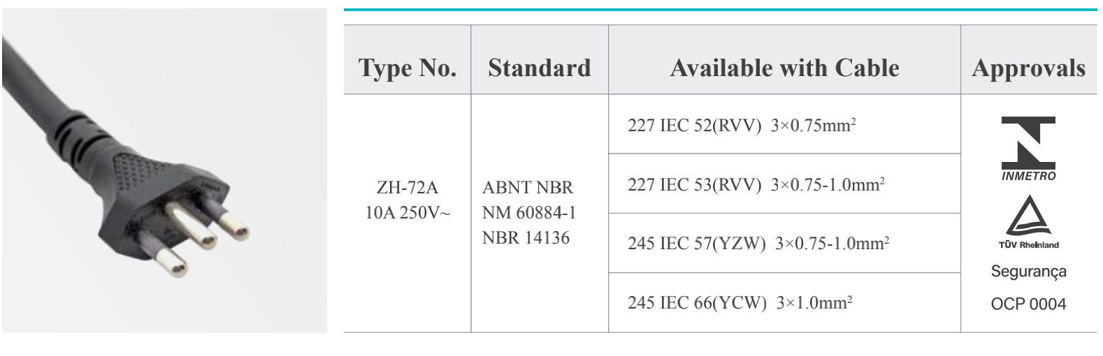 ZH-72A Power Supply Cord 