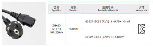 ZH-23+ZH-14 Power Supply Cord