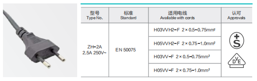 ZH-2A Power Supply Cord 