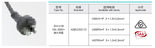 ZH-41B Power Supply Cord 